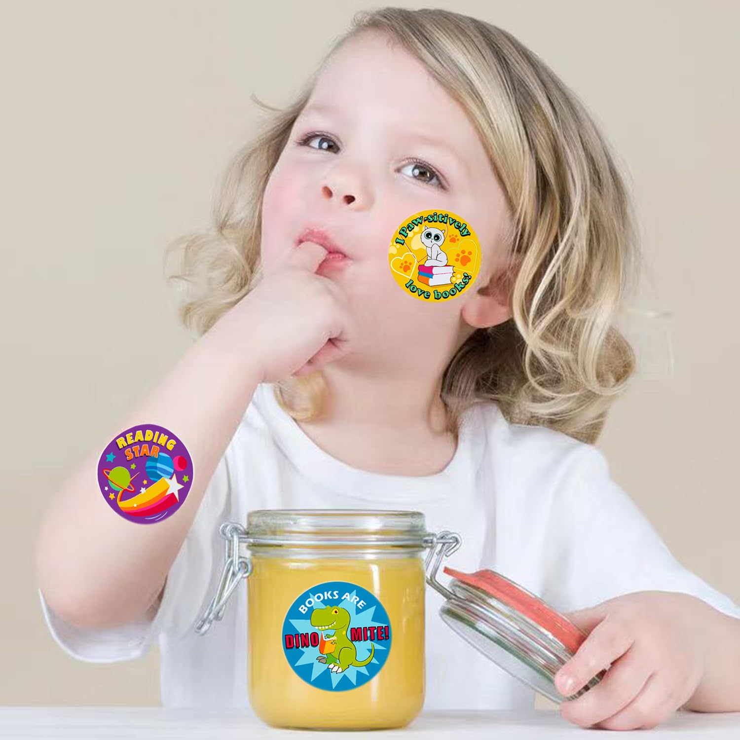 Lese-Belohnungsaufkleber für Lehrer, 3,8 cm, rund, 500 Leseaufkleber für Kinder in 8 Designs, Buchaufkleber, motivierende Anreizaufkleber für Studenten, Lehrerbedarf für Klassenzimmer