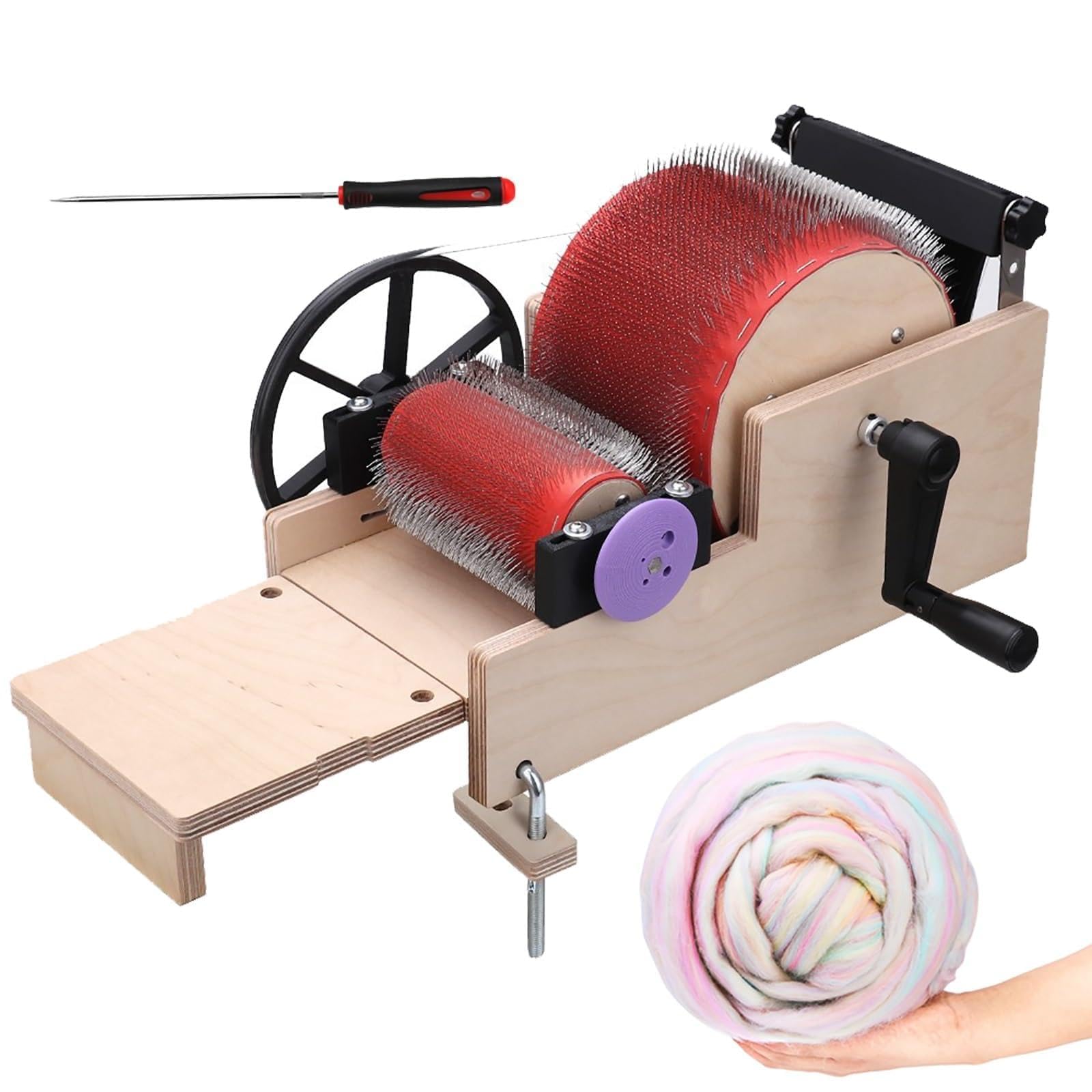 Aserzenith A Serzenith Manual Wool Carding Machine For Fast Color Mixing Nd Combing, Spinning Or Felt Projects, 1 Count