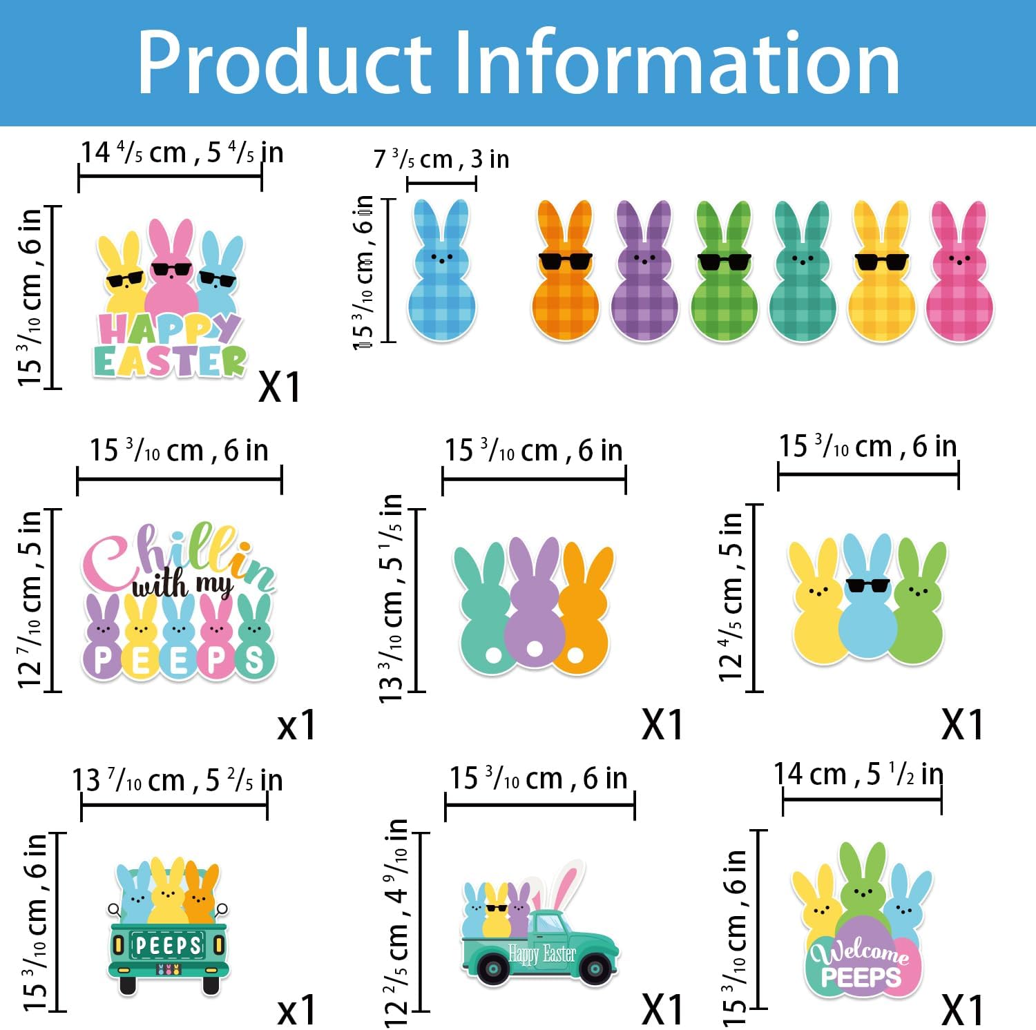 Easter Banner, No-DIY Glitter Colorful Chillin with My Peeps Banner, Easter Banners for Easter Party Decorations, Easter Peeps Decorations for Outdoor Indoor Easter Party Spring Party Banner - Image 4