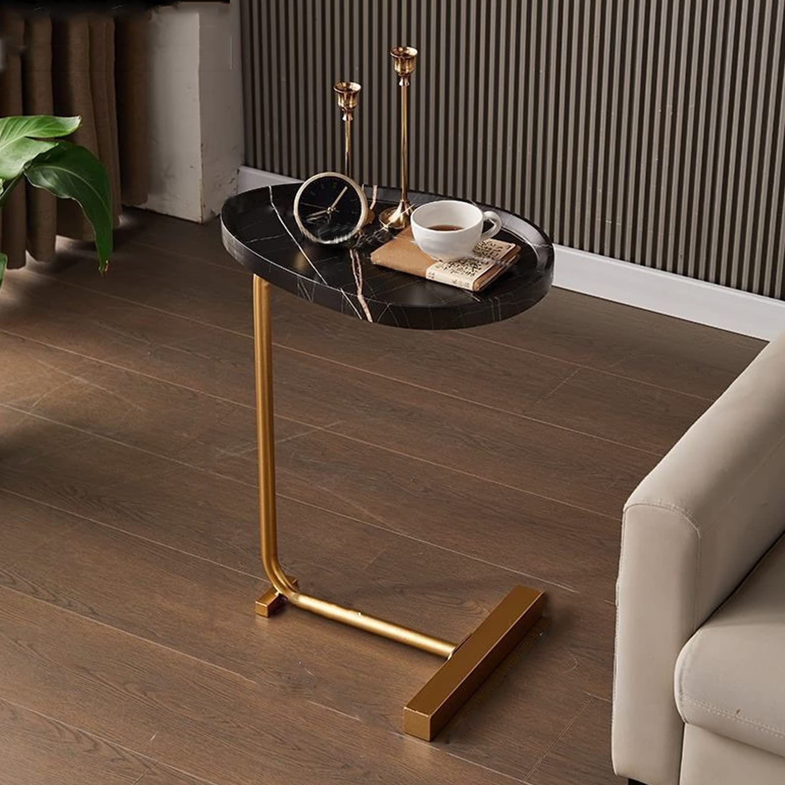 SXZenSpace Compact CShape Side Table – Versatile End for Living Room Bedroom Balcony & Office Ideal Laptop Desk (17.7 x 11.8 23.6 inches)
