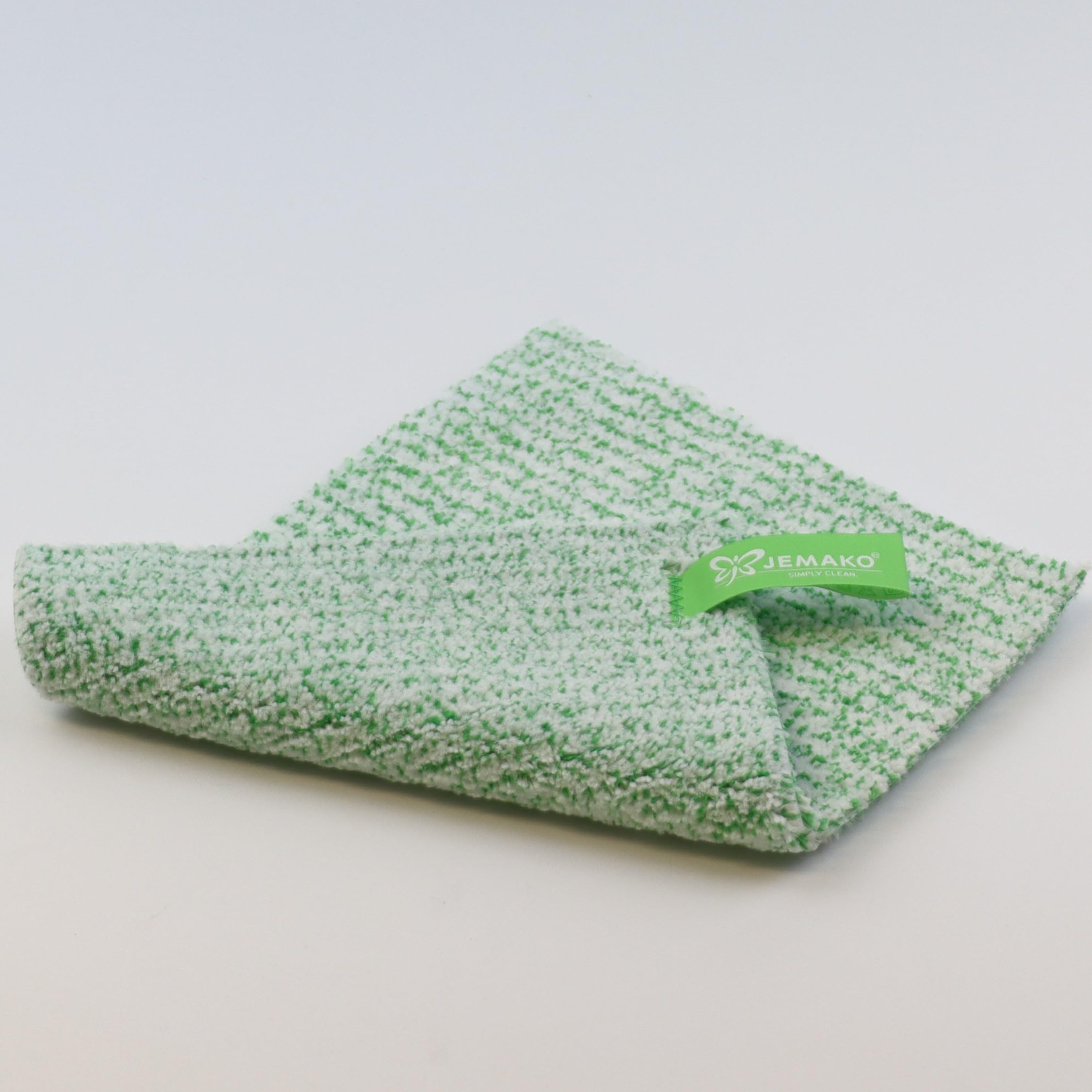 Chiffon duo Jemako 18 x 24 cm microfibre verte pour nettoyage humide et sec