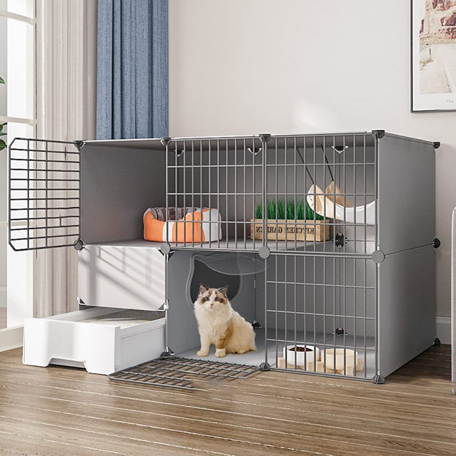 Cage portable pour chat idéale pour sécuriser le balcon et le chalet