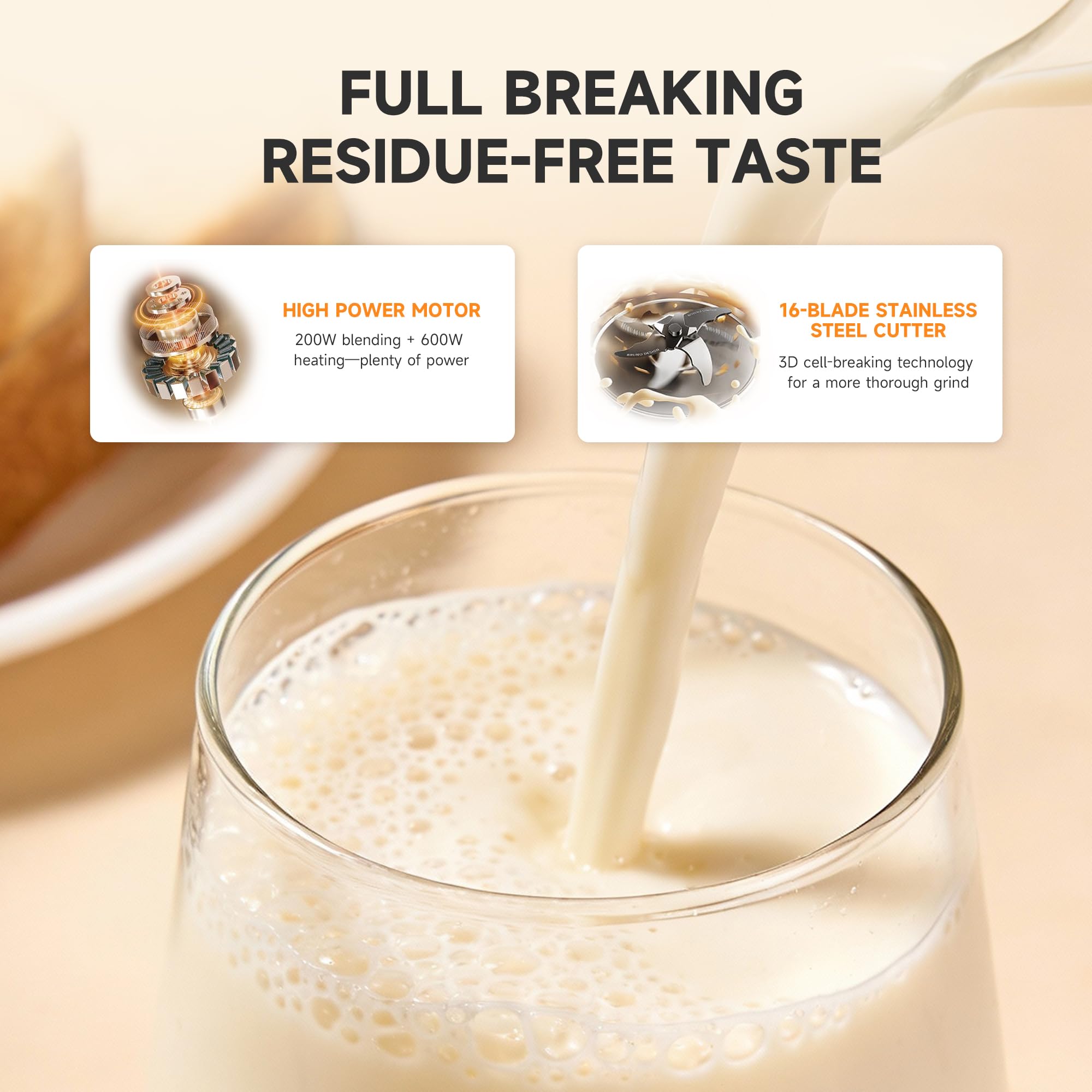 Nussmilchmaschine 1.4L, Automatischer Nussmilchbereiter, Pflanzenmilchbereiter, Hafermilch Maschine LED-Display, Entsafter Sojamilch Maschine für Selbstgemachte Pflanzenmilch, Hafer, Mandelmilch