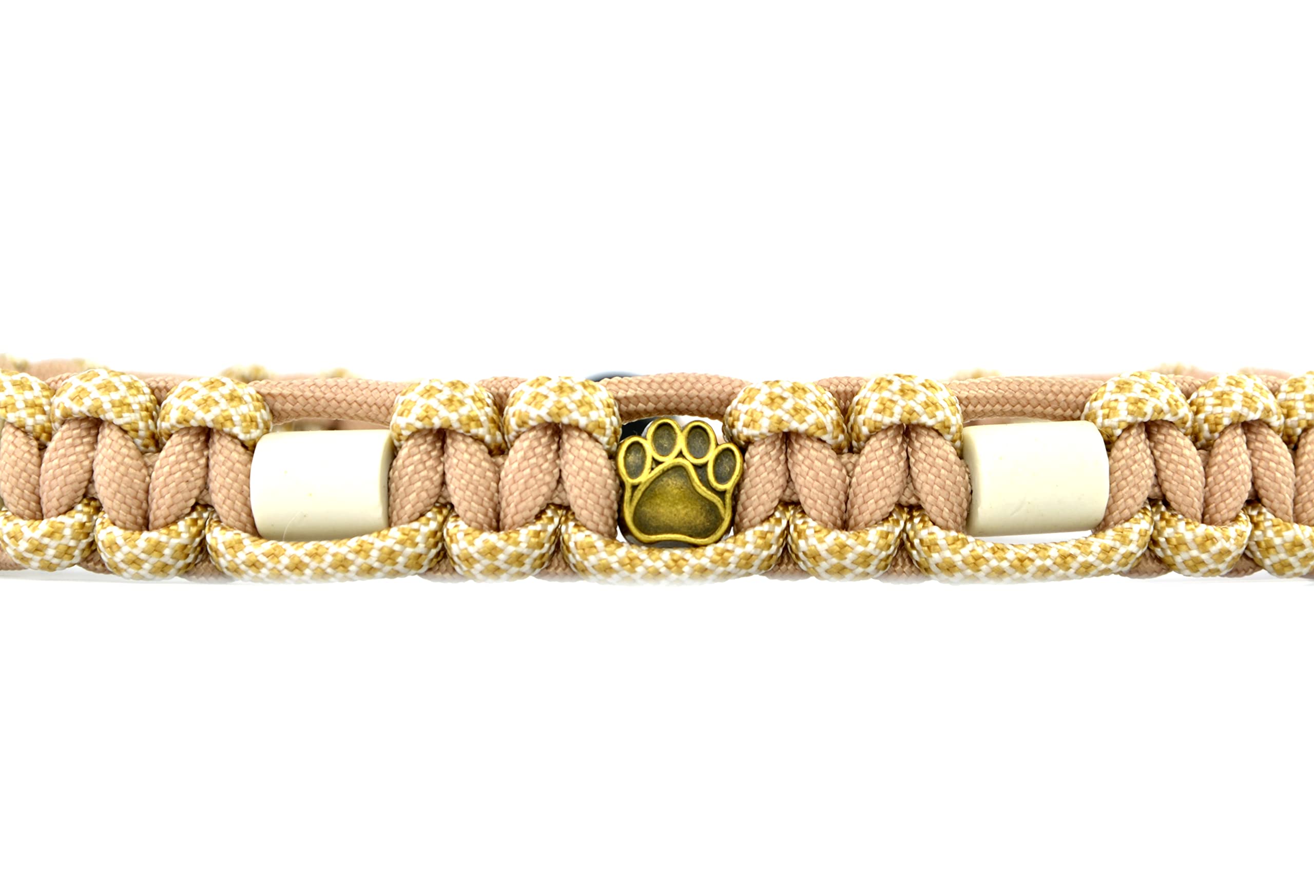 Collare in ceramica EM per cani e gatti, realizzato su misura, fascia EM originale Paracord US (61-70 cm, Beige)