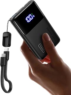 INIU Batterie Externe, Mini 10000mAh 45W Charge Rapide Power Bank avec Câble USB C Amovible, Essentiels de Voyage, Autorisé en Avion, Batterie Portable pour iPhone 17 16 Samsung S25 Xiaomi iPad etc