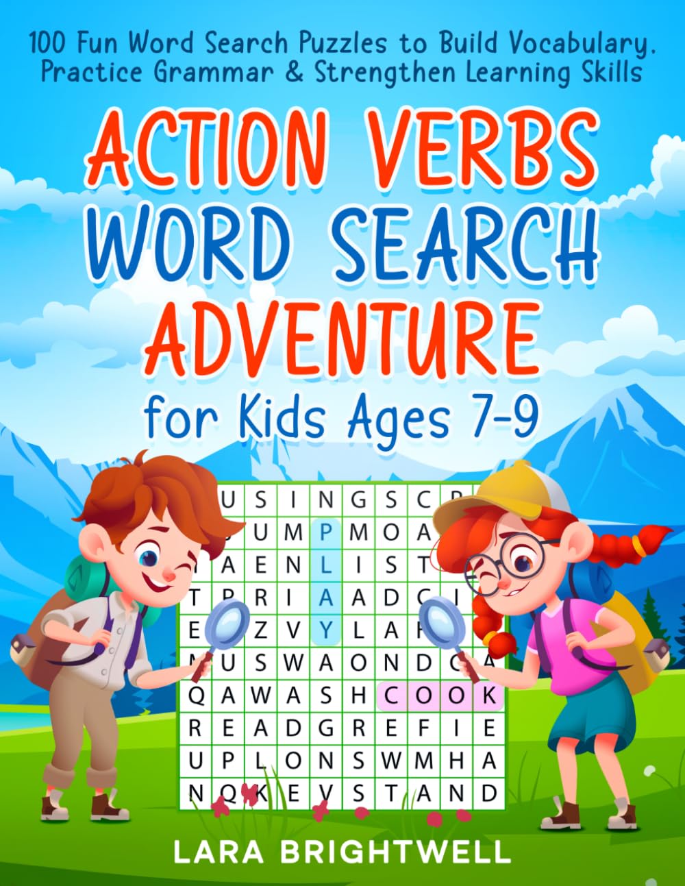 Action Verbs Word Search Adventure for Kids Ages 7–9: 100 Fun Word Search Puzzles for Vocabulary Building, Grammar Practice & Learning Skills