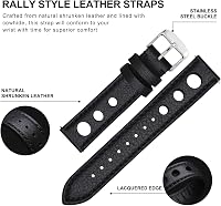BISONSTRAP Rally Férfi Bőr Óraszíj 20mm Választható Szélességben - Prémium Minőségű Csereszíj Karórákhoz 4