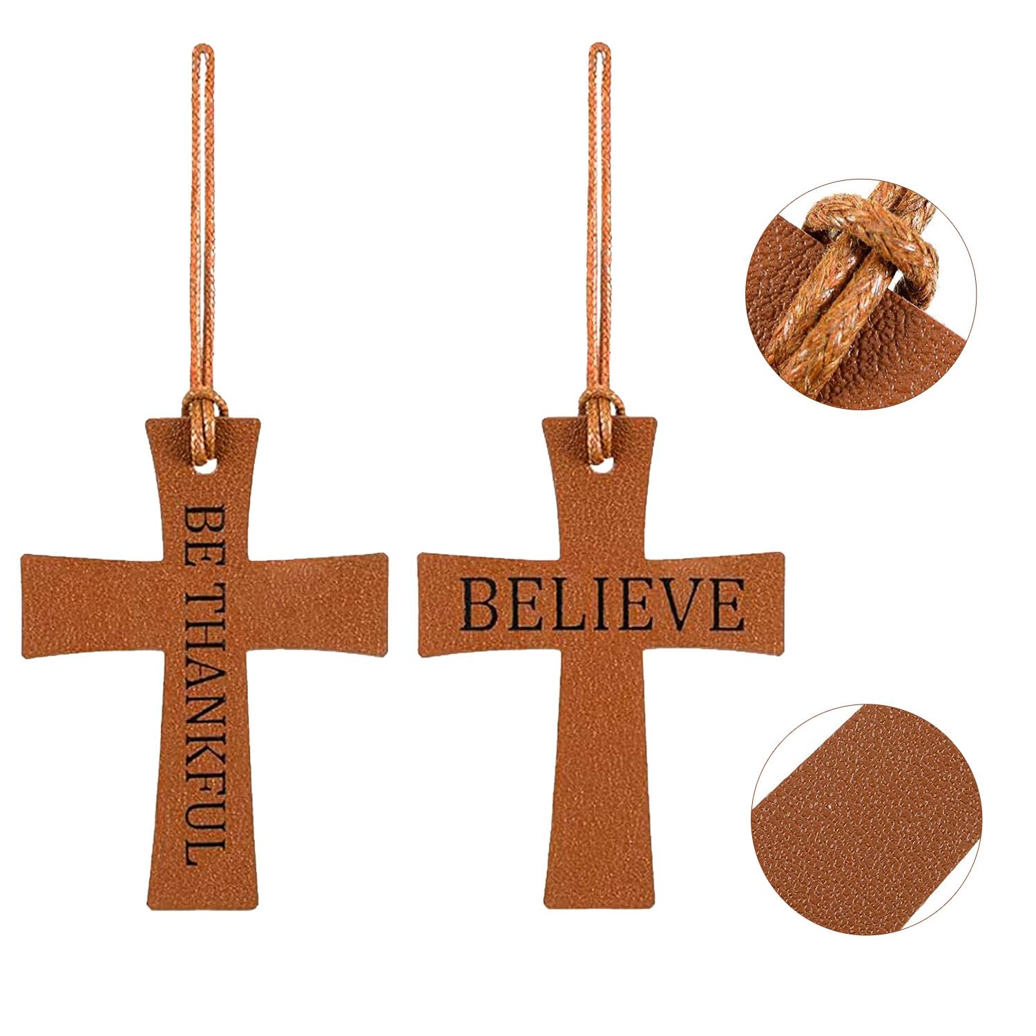 Leather Cross Bible Bookmarks Set