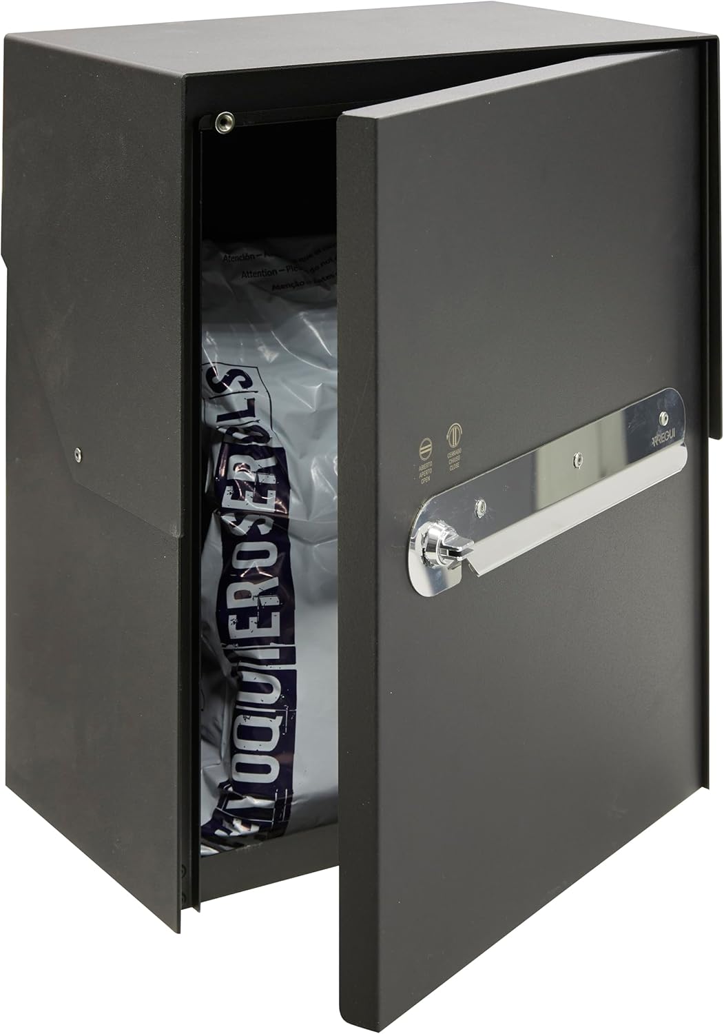 ARREGUI Bigpack EP2004 Steel Parcel Box for Large Parcels, Single Mailbox, Black