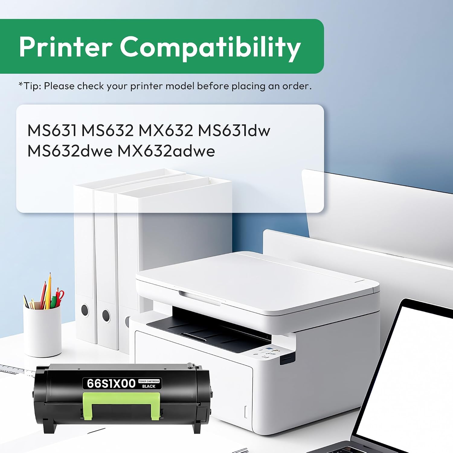66S1X00 Black Toner Cartridge (with Chip) Extra High Yield Replacement for Lexmark 66S1X00 Toner Cartridge for MS631 MS632 MX632 MS631dw MS632dwe MX632adwe Printer (1-Pack, 31,000 Pages)