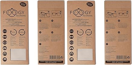 FOOGY Antibeschlag Microfaser Brillentuch | trockenes Reinigungs-Tuch | Keine zusätzlichen Flüssigkeiten notwendig (Packung mit 2)