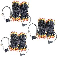 Vista 8 de MULTI-SPARKING Mini cadena de luces incandescentes de Halloween, 300 unidades, alambre negro, amarillo y naranja, luces de Halloween