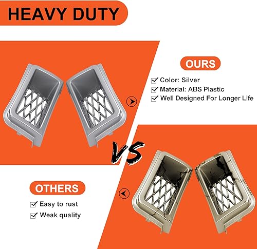 Vista 25 de ECOTRIC Juego de conductos de aire de pinza de parachoques compatible con Chevrolet Silverado 2003-2007, 1500 pares de fibra de carbono