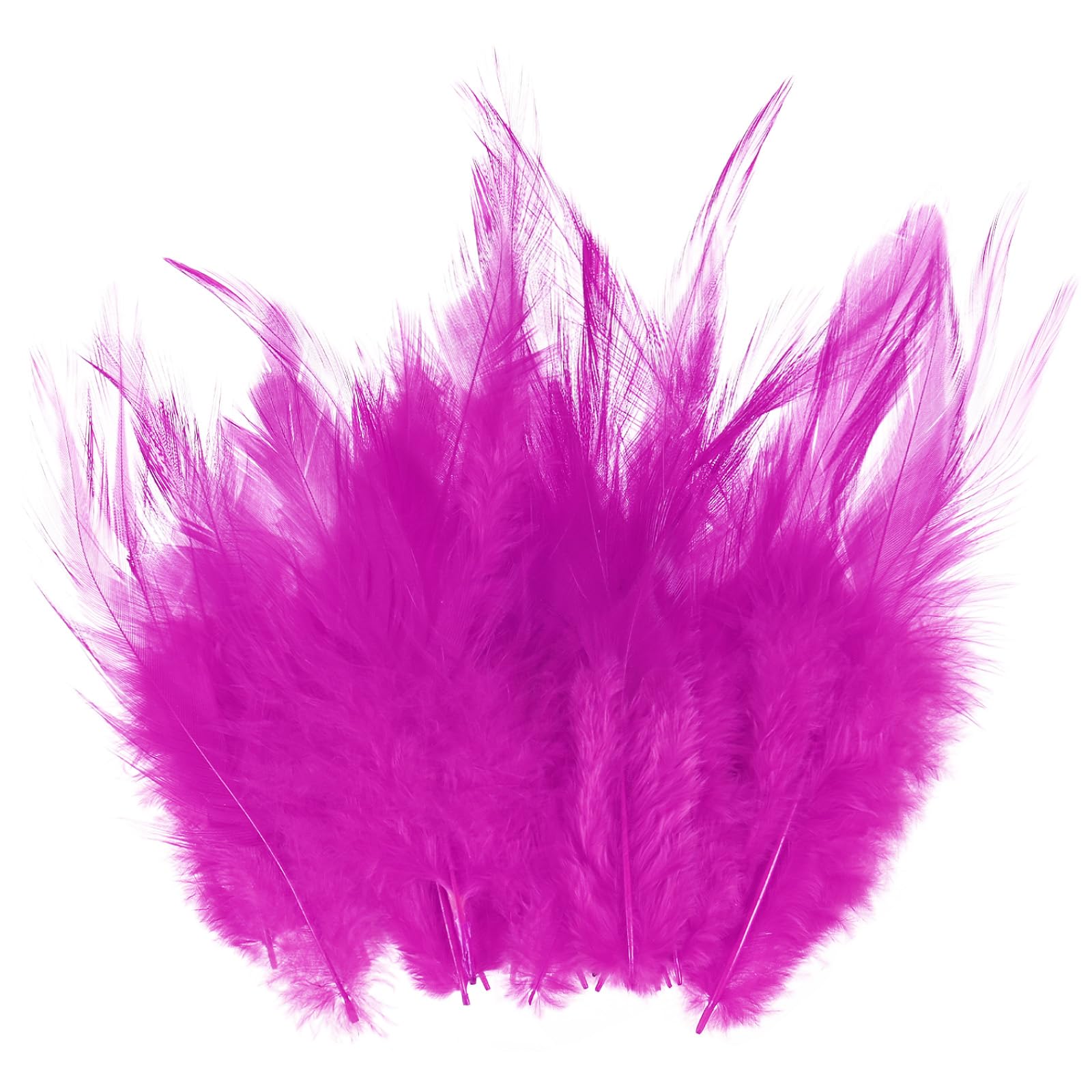 M METERXITY 300-Pack Saddle Hackle Rooster Feather, 3-6 Inch / 8-15cm Bulk Natural Fluffy Feathers for Crafting/Wedding/Dream Catcher/DIY Crafts Decorations [Rose Red]