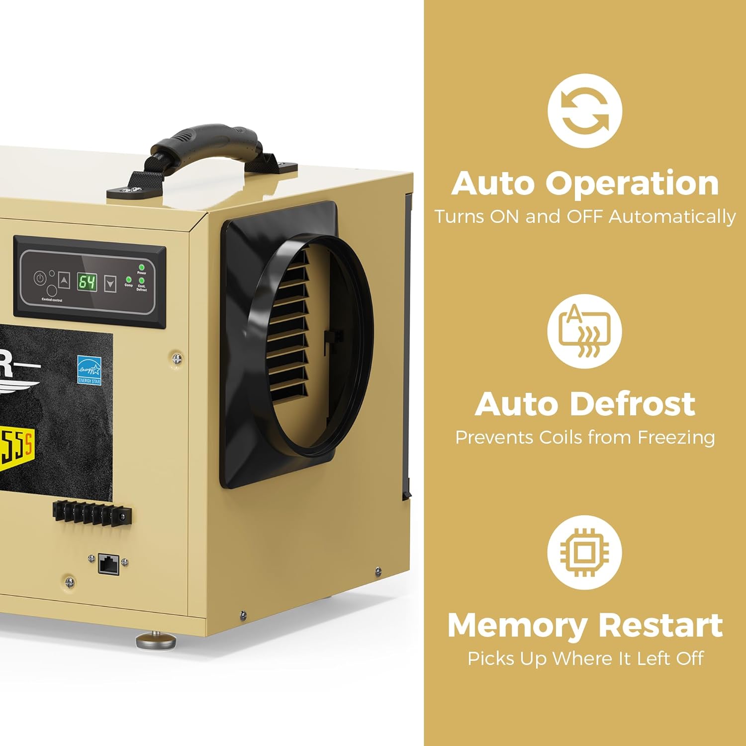 ALORAIR Crawlspace Dehumidifier Bundle with Remote Controller, Auto Defrost Commercial Dehumidifier for Basement