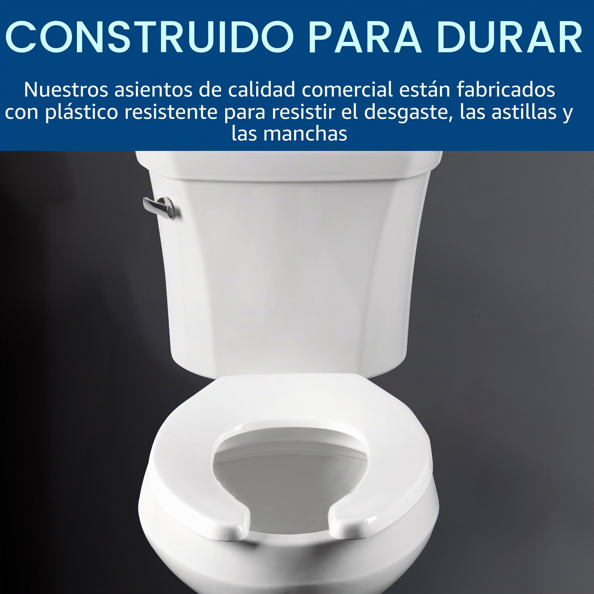 Bemis 175000 Economy - Asiento de inodoro alargado (plástico, parte delantera abierta, con tapa), color blanco
