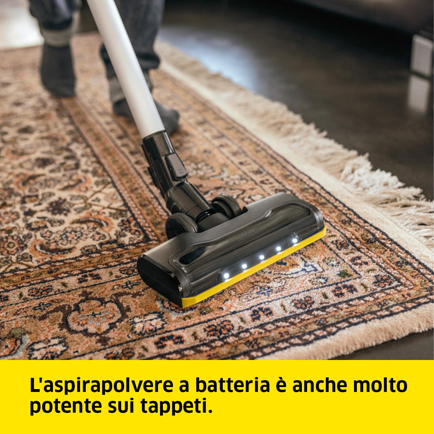 KÄRCHER Aspirapolvere senza fili VC 6 Cordless ourFamily, 2 livelli di aspirazione, 50 minuti di autonomia, peso: 2,8 kg, batteria da 25,2 V, supporto a parete con funzione di ricarica