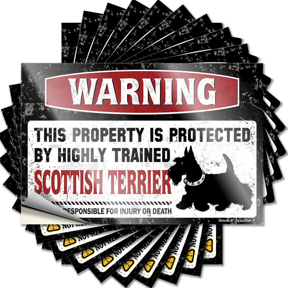 Coastal Bumper, Core Case Warning This Property is Protected By A Highly Trained Scottish Terrier | Funny Quote Water Decals(12X18CM)