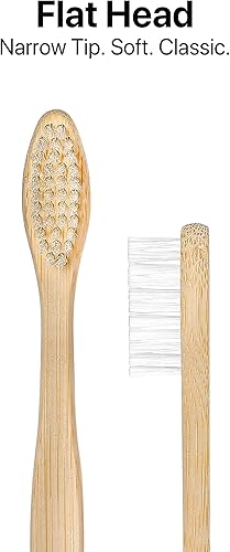 Miniatura 5 de Sea Turtle Cerdas a base de plantas, cepillos de dientes de bambú, cepillo de dientes natural suave para adultos (paquete de 4)