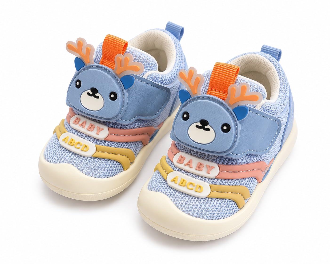 Baby Boys & Girls First Walker Shoes | Breathable Mesh Slip-On Sneakers | Cartoon Bear Soft Sole Anti-Slip Casual Walking Shoes for Infants & Toddlers-image-43