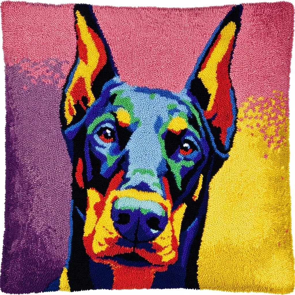 Henypt DIY Latch Hook Cushions Kits Dog