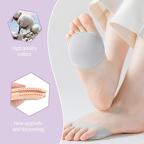 Miniatura 3 de 3 pares de almohadillas para pies para hombres y mujeres, de tela de panal de abeja, almohadillas metatarsianas reutilizables, almohadillas