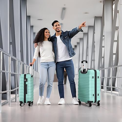 Miniatura 5 de 202428inch Equipaje Sets Durable Maleta Sets con Doble Spinner Ruedas TSA Lock, verde (C-Mint Green), Deporte