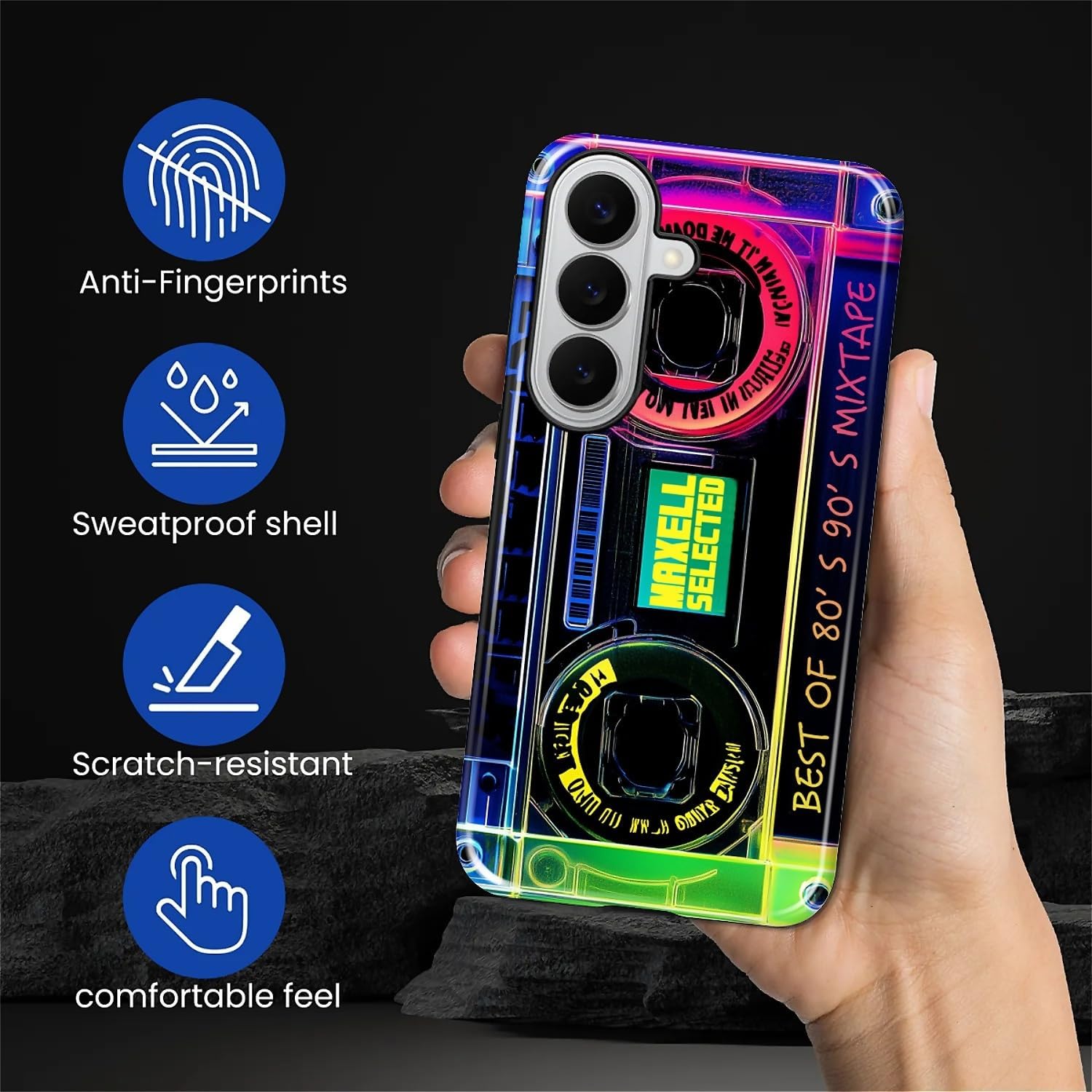 Compatible with Samsung Galaxy S26 Case, Shockproof Soft TPU and Hard PC Protective Phone Case for Women Girls, Trendy Retro Cassette Tape