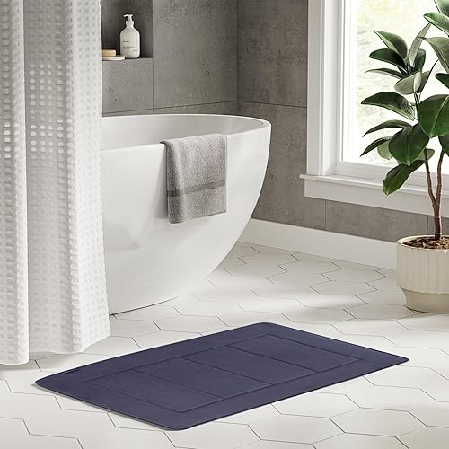 Miniatura 6 de Tapetes de baño, de espuma viscoelástica de alta densidad, absorben y son antideslizantes, de fácil cuidado, lavables a máquina, para baño, ducha y