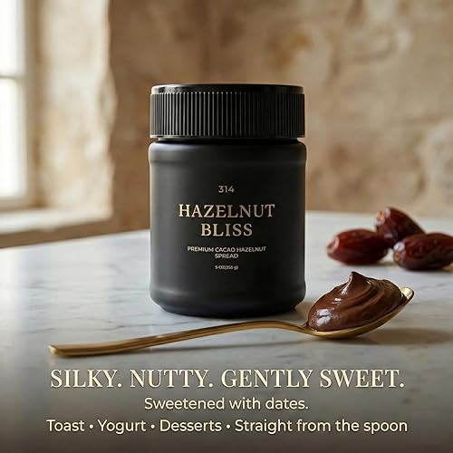 Miniatura 6 de 314 Hazelnut Bliss Premium Cacao Avellana para untar, 80% avellanas tostadas, endulzado con dátiles, 3 ingredientes, sin aceite de palma, textura