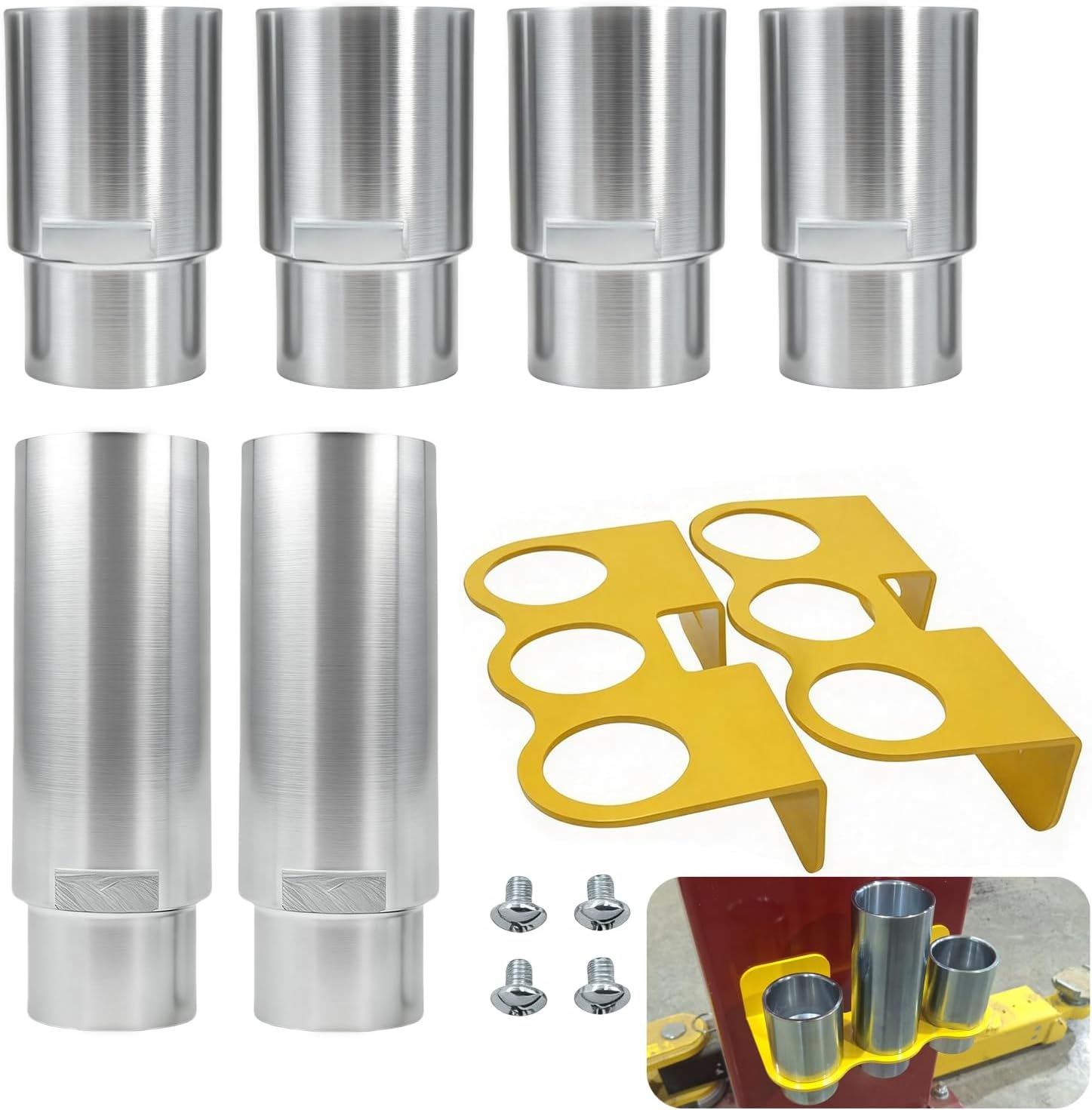 10315 Stack Truck Adapter Kit Compatible with Challenger Lift CL9 CL10 E10 VS10 X10 SA10x, For 10K/12K Two Post and Inground Car and Truck Lifts, (4) 3" & (2) 6" stack adapters with Organizer