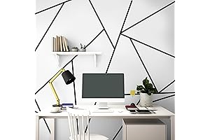 Murwall Black Line Wall Decal Peel and Stick Geometric Line Wall Sticker...