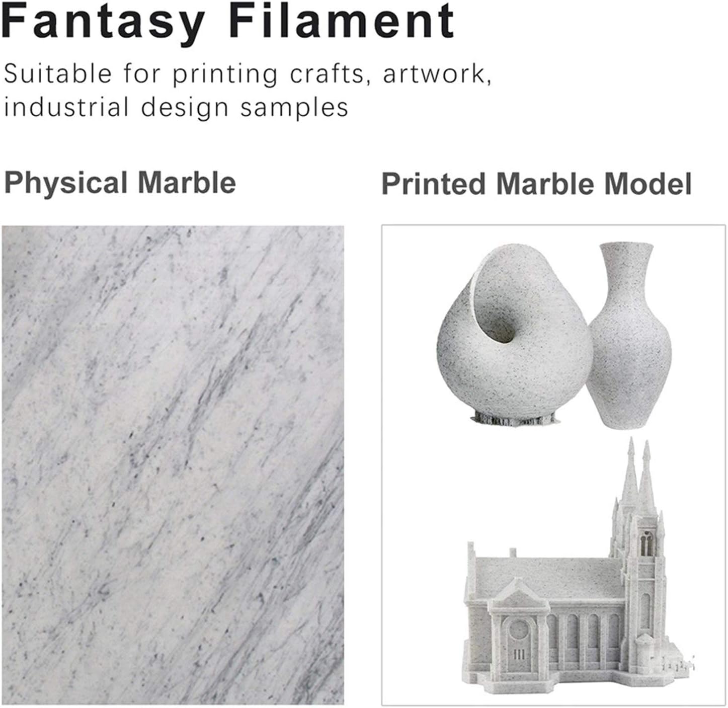 3D Printer Filament Marble Filament 1.75mm 1kg Plastic for 3D Printer(PLA L Gold)