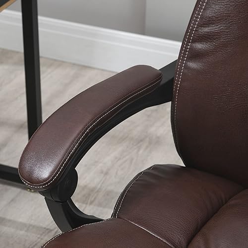 Miniatura 9 de Vinsetto Silla de oficina de masaje de respaldo alto con vibración de 6 puntos, 5 modos, silla ejecutiva, silla giratoria de piel sintética con