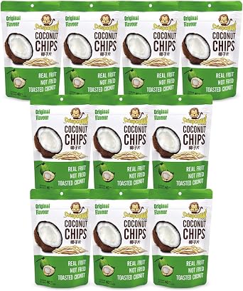 Crispy Coconut Coconut Chips, Original 1.4 oz 40 g x 10 Pieces, Low Calorie Sweets, Vegan Snacks
