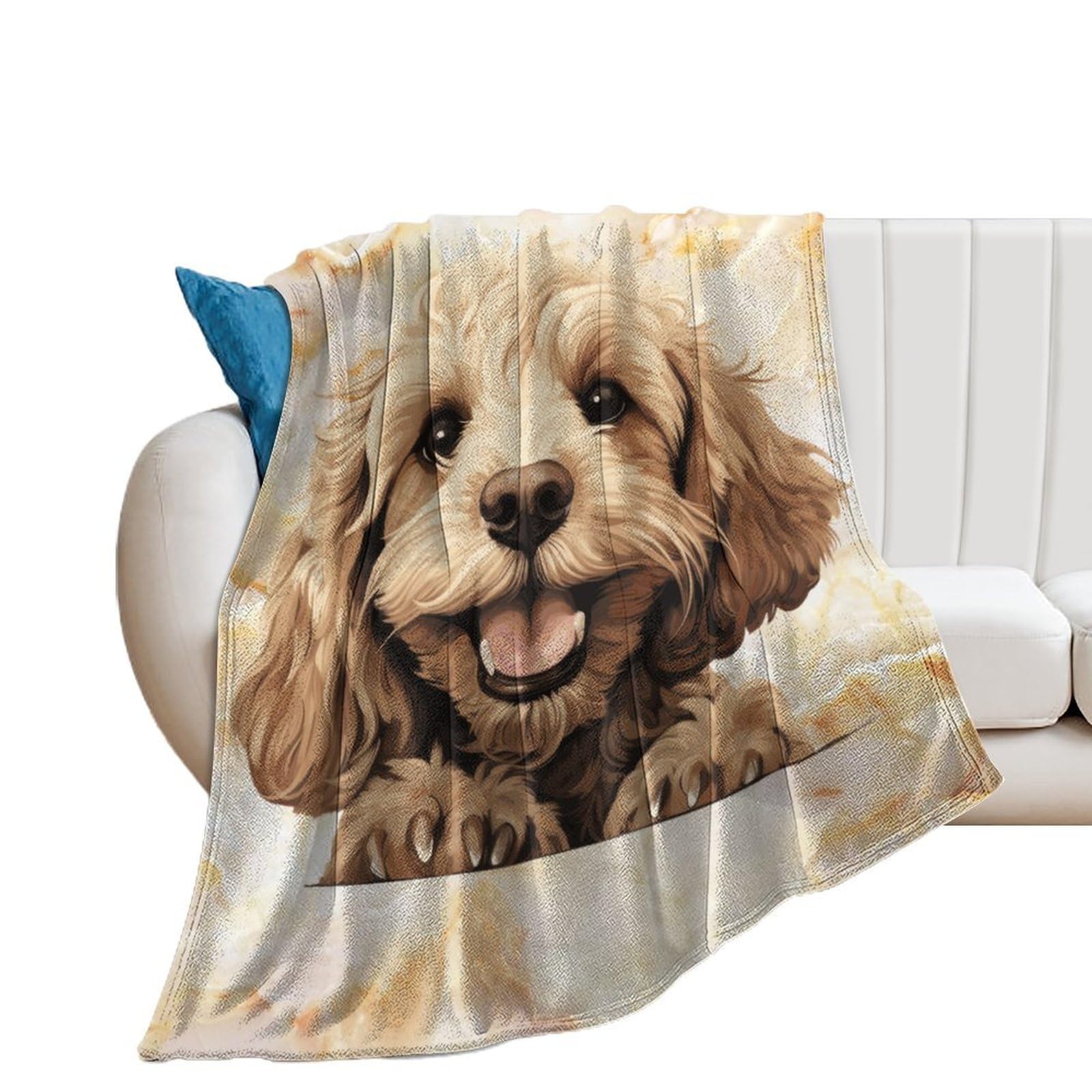 Luijorgy Girls Style-18 50X60in Flannel Fleece Throw Blanket For Couch Office Bed Sofa Home Decor Cockapoo Lightweight Plush Fuzzy Cozy Soft Blankets And Throws For All Season Use