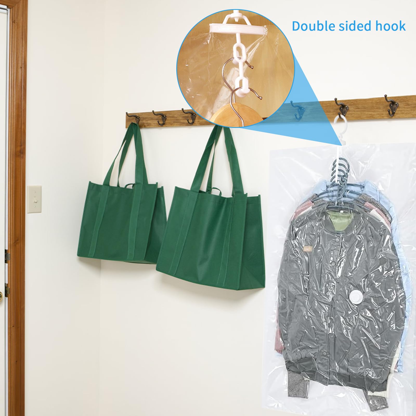 Sacchetti Sottovuoto Per Vestiti Da Appendere - 4 Pezzi Salvaspazio - Foto 11