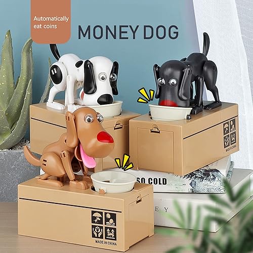 Miniatura 5 de Eat money dog piggy bank,Lindo robando moneda cachorro caja de dinero Banco alcancía, alcancía para perros comer moneda,Caja de ahorro,Contando
