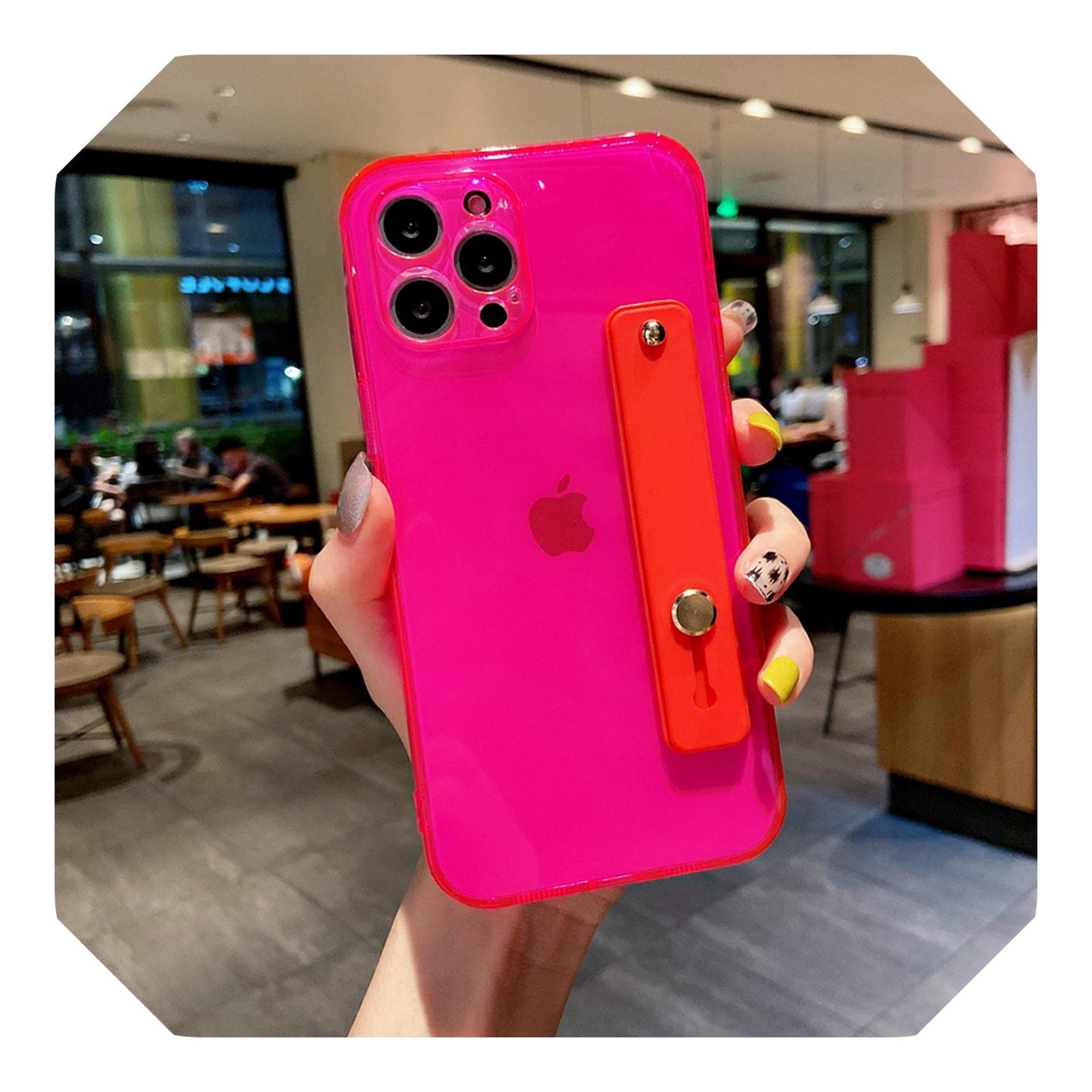 Soporte para iPhone 13Pro MAX con silicona transparente blanda 7