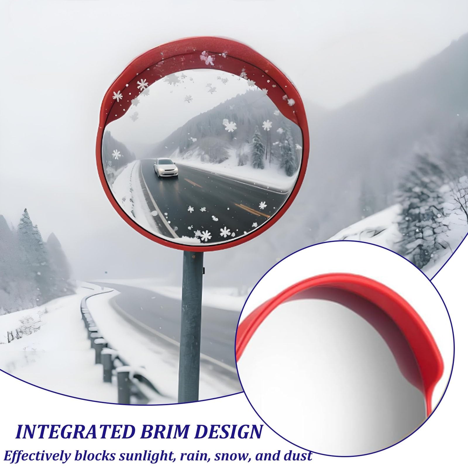 Espejo de Seguridad Convexo, Espejo Convexo Redondo Ajustable, Espejo de Entrada de vehículos con Gran Angular, 30-80cm, para almacenes, Tiendas y estacionamientos Interiores(Φ30cm)