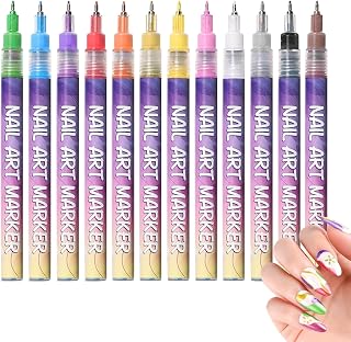 Nagelpennor Snabbtorkande Ofläckbar Nagelliner 12 Stycken | Nagellack Konst Poleringspennor För Barn Flickor Kvinnor Nybörjare Fingernaglar Duk Hemmatillbehör