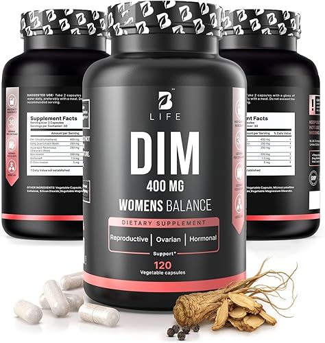 Miniatura 9 de Suplemento DIM 400 mg con Myo & D-Chiro Inositol, Dong Quai - Equilibrio Hormonal para Mujeres - Suplementos de fertilidad - Suplemento de inositol