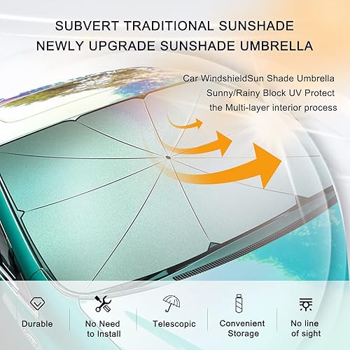 Miniatura 6 de Parasol para parabrisas  Reflector plegable para protección contra rayos UV y calor (31 x 55 pulgadas)