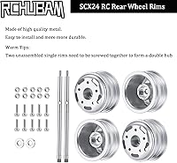 Vista 2 de RCHUBAM Llantas de rueda trasera RC con eje de transmisión CVD para 1/24 Axial SCX24 Deadbolt Bronco C10 RC Crawler Car