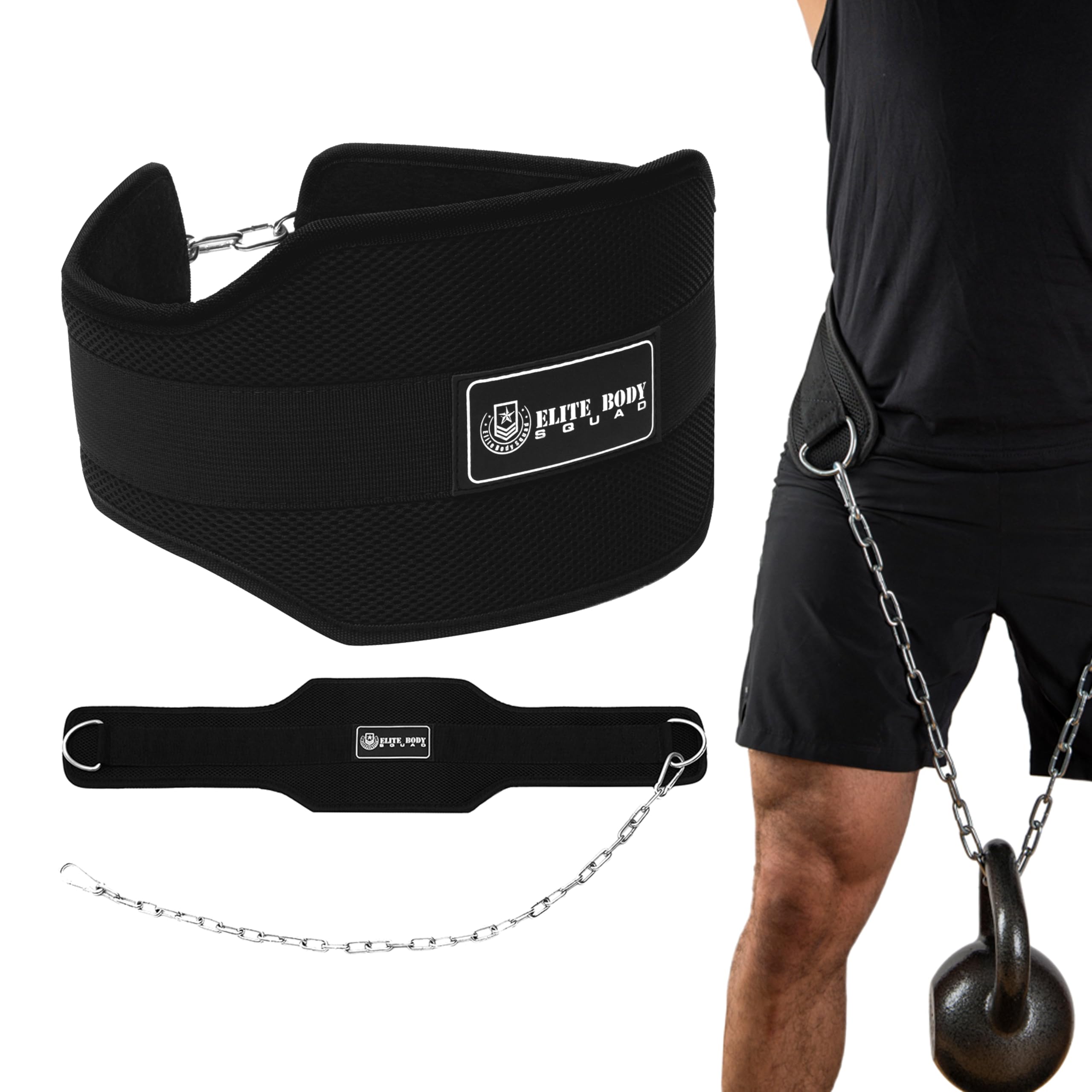 Cintura per Dip in neoprene top qualità con doppia clip per massima velocità e comfort. Perfetta per trazioni, dips e sollevamento pesi. Garanzia a vita.