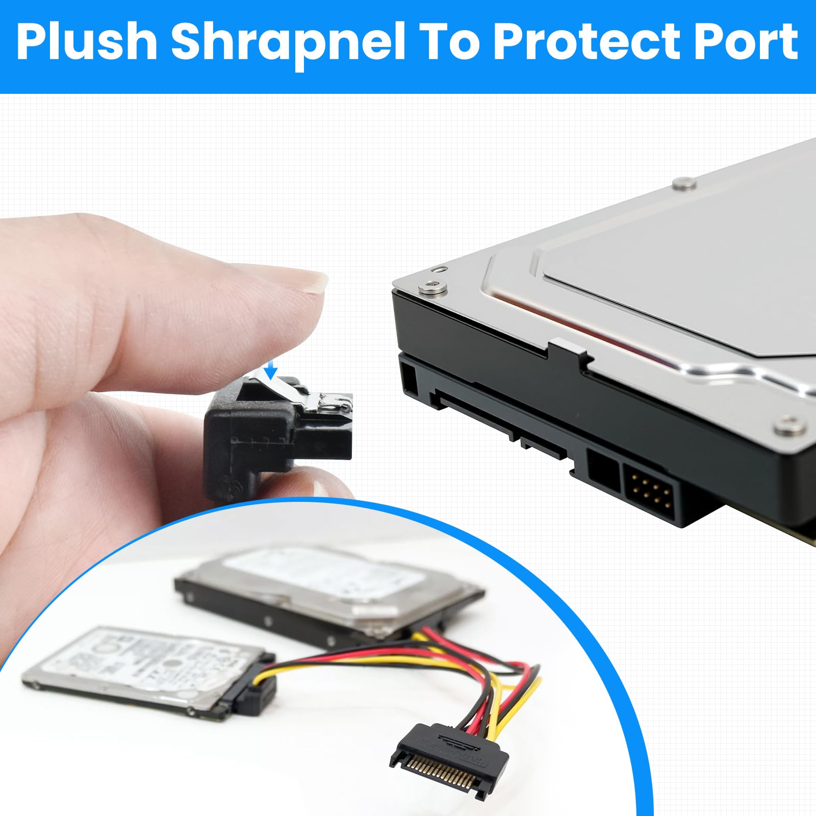 SDTC Tech 15 Pin SATA Power Splitter Adapter Cable Male to Dual