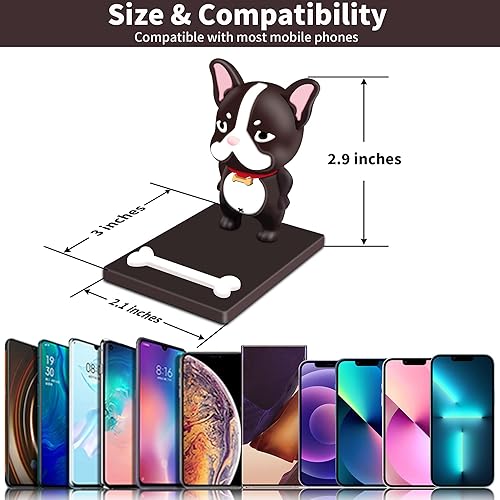 Miniatura 5 de TACOMEGE Kawaii - Soporte de escritorio para perro cachorro, adorable soporte de bulldog, bonito soporte de teléfono celular de animales de dibujos