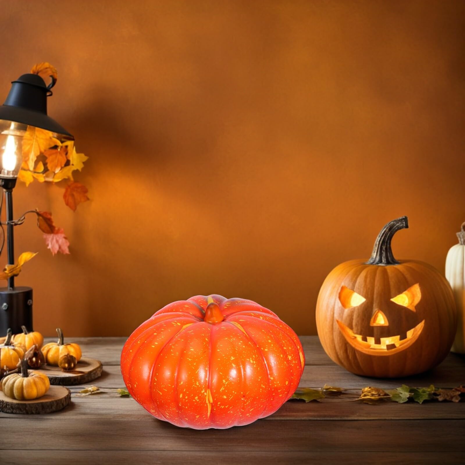 Zucche Artificiali Realistiche in Schiuma Arancione per Decorazioni Autunnali Halloween Ringraziamento e Feste Centrotavola Versatile Manutenzione per Casa Cucina e Matrimoni
