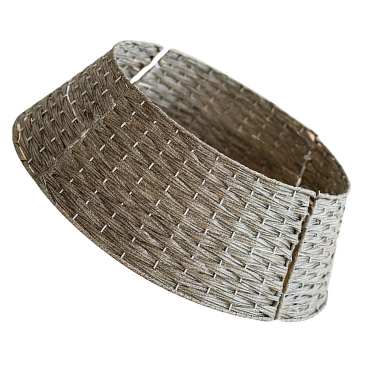 Falda de Árbol de Navidad Rústica Tejido Manual Plástico Gris Pequeña Collar Decorativo para Árbol Artificial Base Circular para Decoración Interior y Exterior Navideña