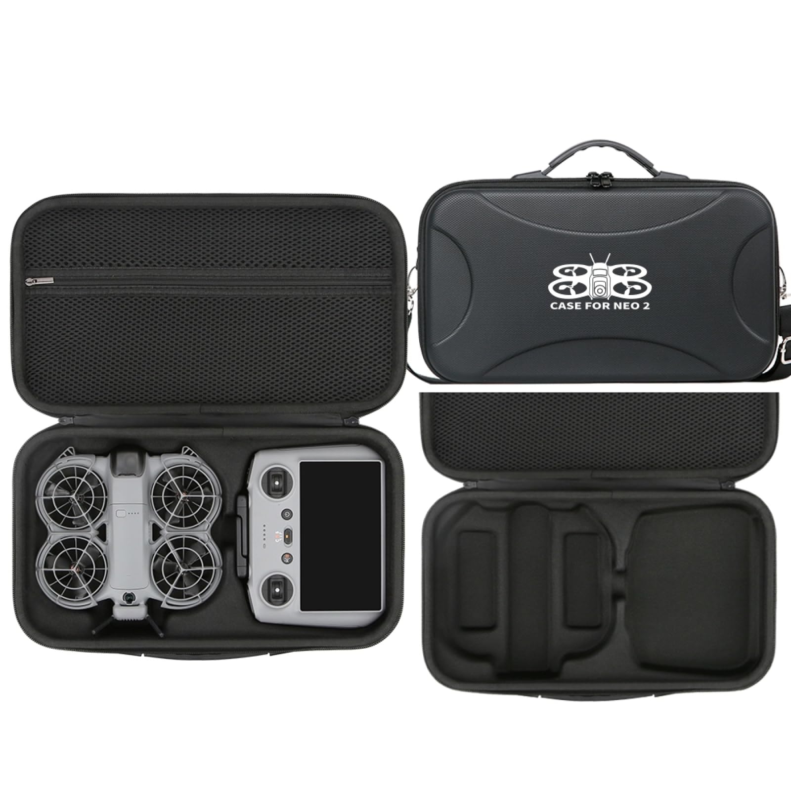 Genérico Bolsa de Transporte Accesorios para dji Neo 2, Bolsa de Viaje portátil con Carcasa rígida y Funda Protectora a Prueba de Golpes el dron para dji Neo 2 y el Control Remoto RC-2. (con patrón)